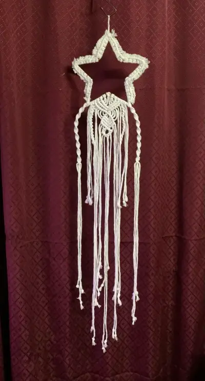 Colgador macramé blanco - miniatura 4