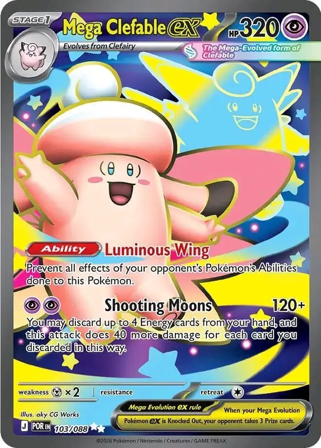 Carta Pokémon Mega Clefable EX - 1