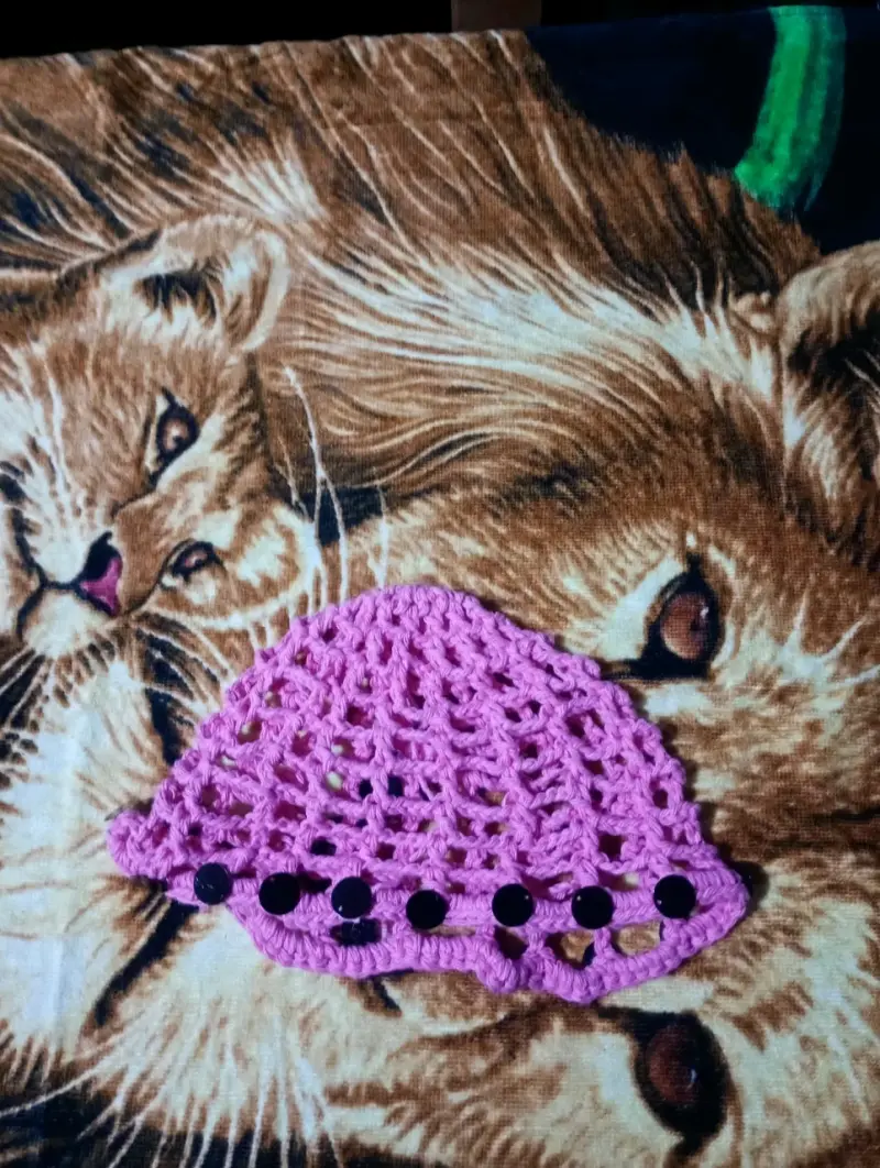 Gorro de crochet rosado