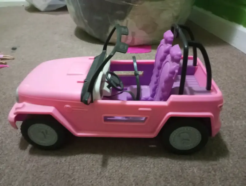 Jeep barbie original de juguete rosa - 1