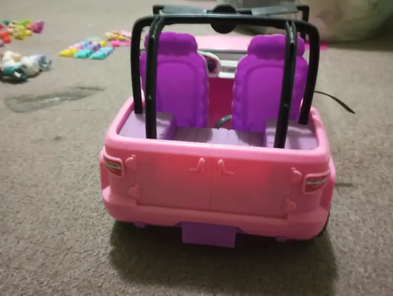 Jeep barbie original de juguete rosa - 3