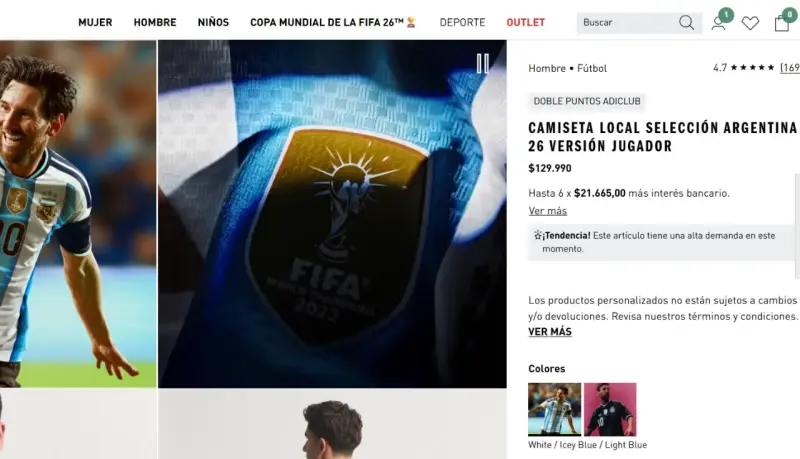 Camiseta Argentina Version Jugador Mundial 2026 - 4