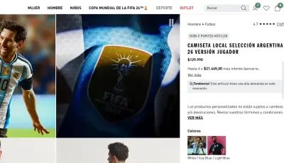 Camiseta Argentina Version Jugador Mundial 2026 - miniatura 4