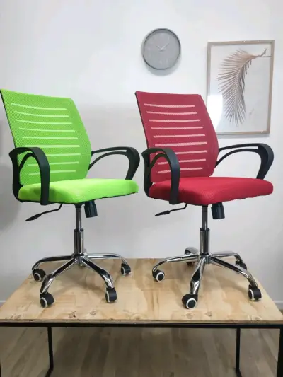 Silla de oficina azul ergonómica - miniatura 4