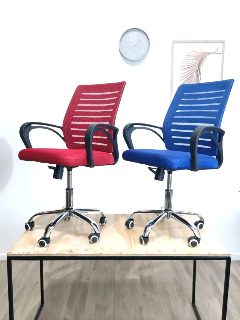 Silla de oficina azul ergonómica - 6