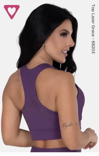 Top Laser Grace negro M - miniatura 3