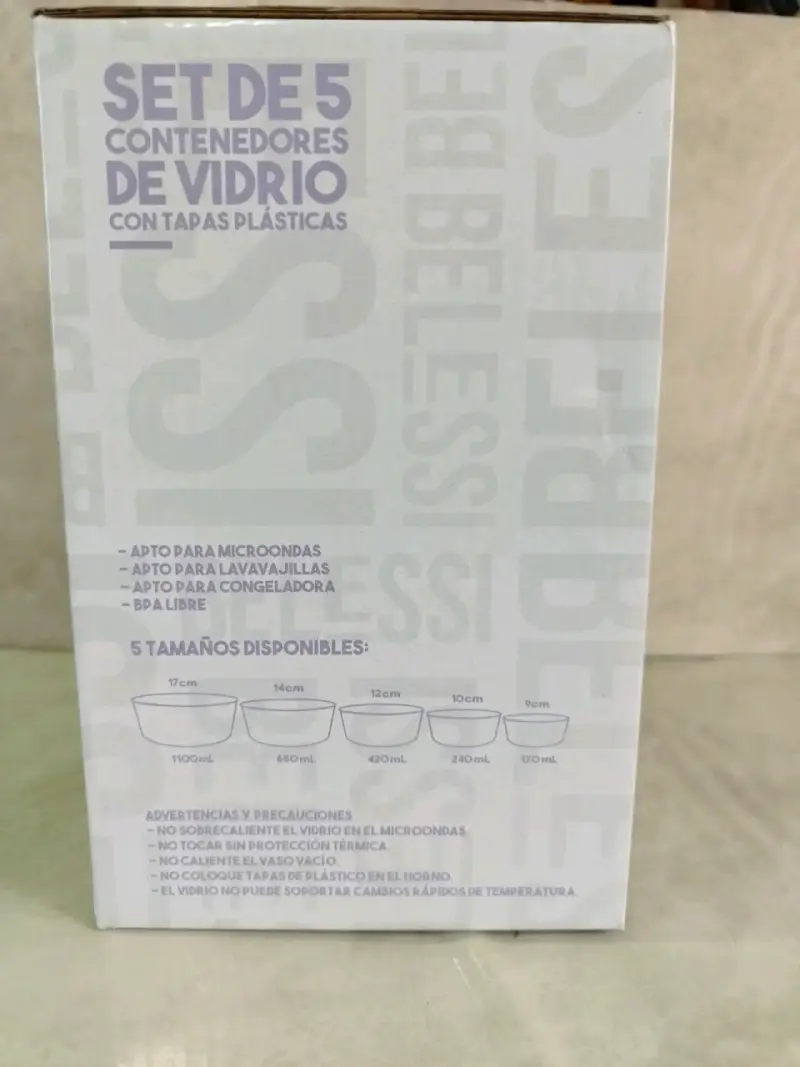 Set de 5 contenedores de vidrio - 1