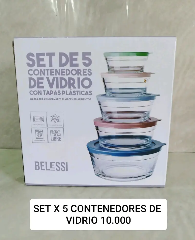 Set de 5 contenedores de vidrio - 2