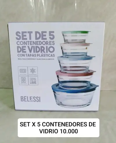 Set de 5 contenedores de vidrio - miniatura 2