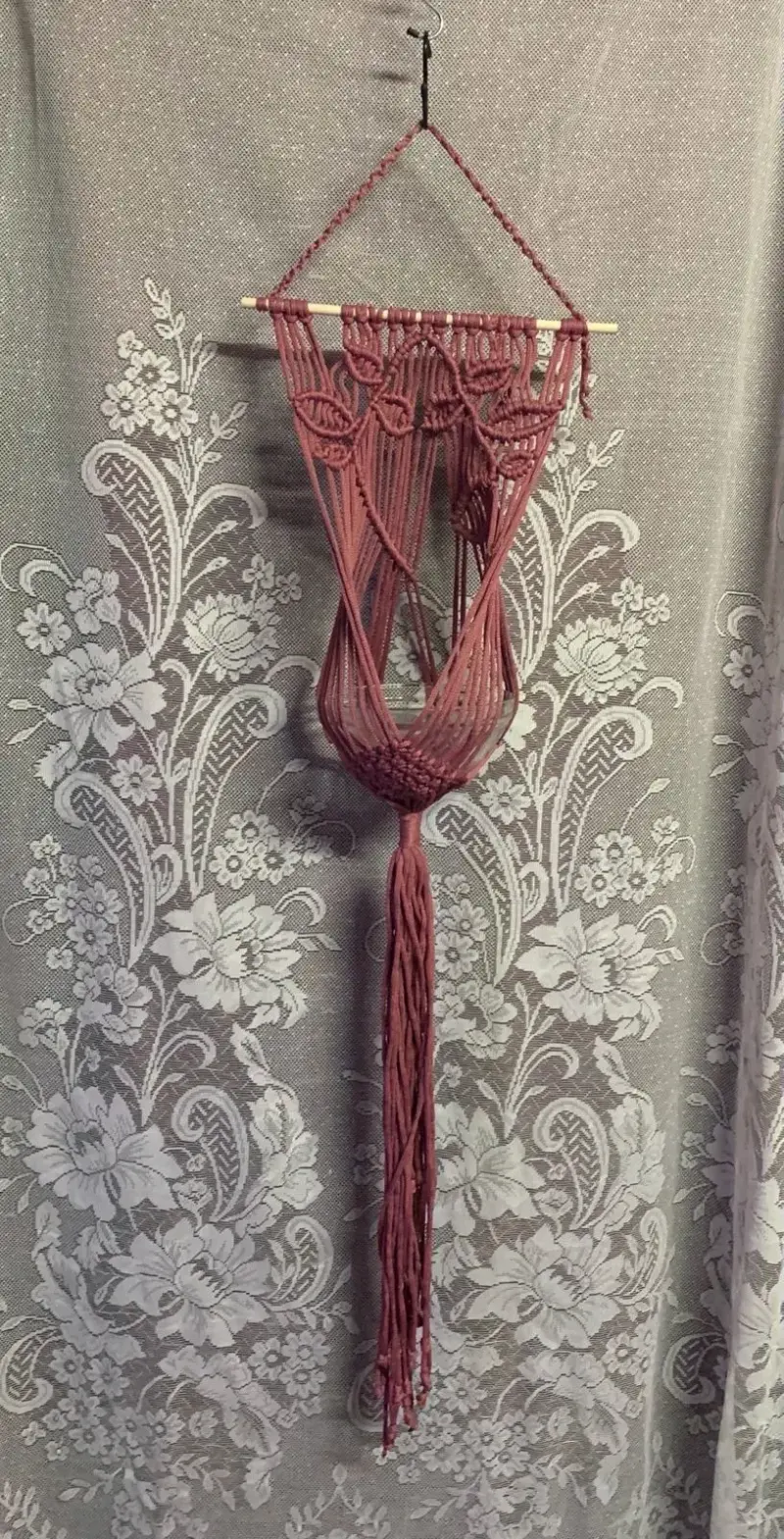 Colgador macramé blanco - 1