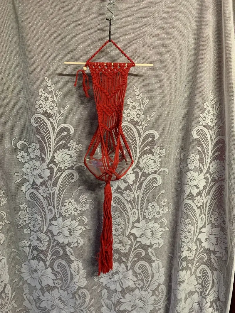 Colgador macramé blanco - 3