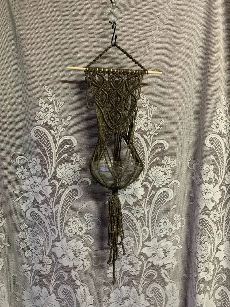 Colgador macramé blanco - 5