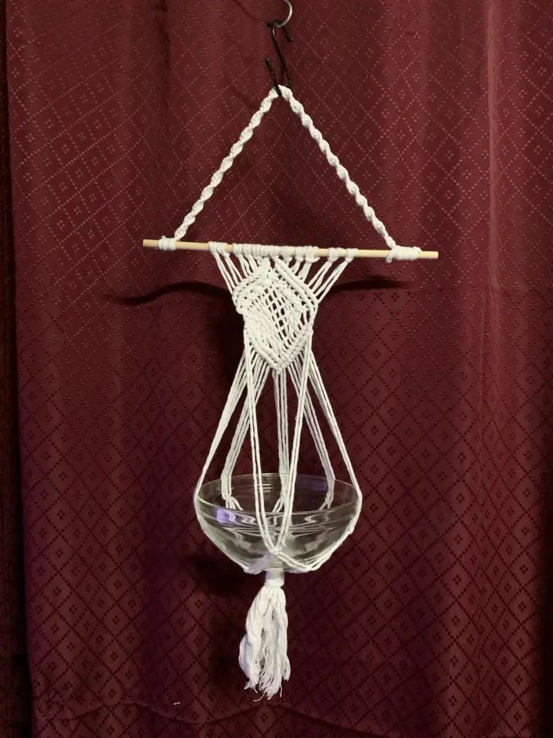 Colgador macramé blanco - 6