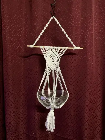 Colgador macramé blanco - miniatura 6