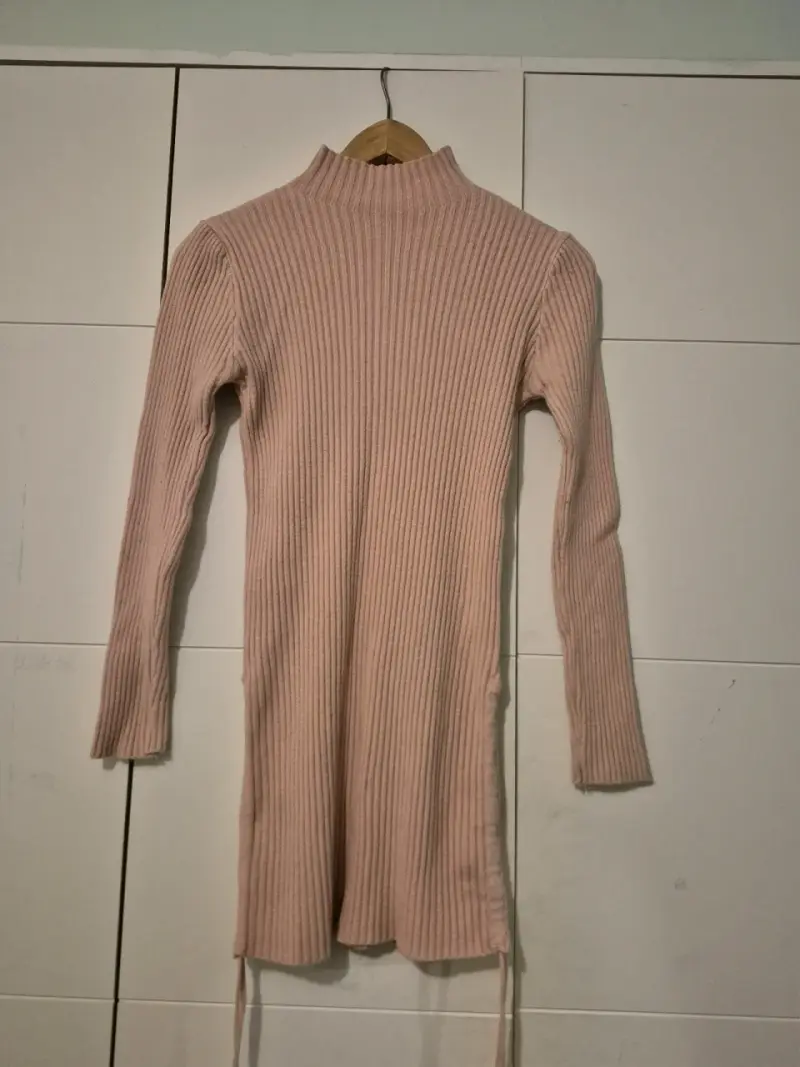 Vestido de punto rosa