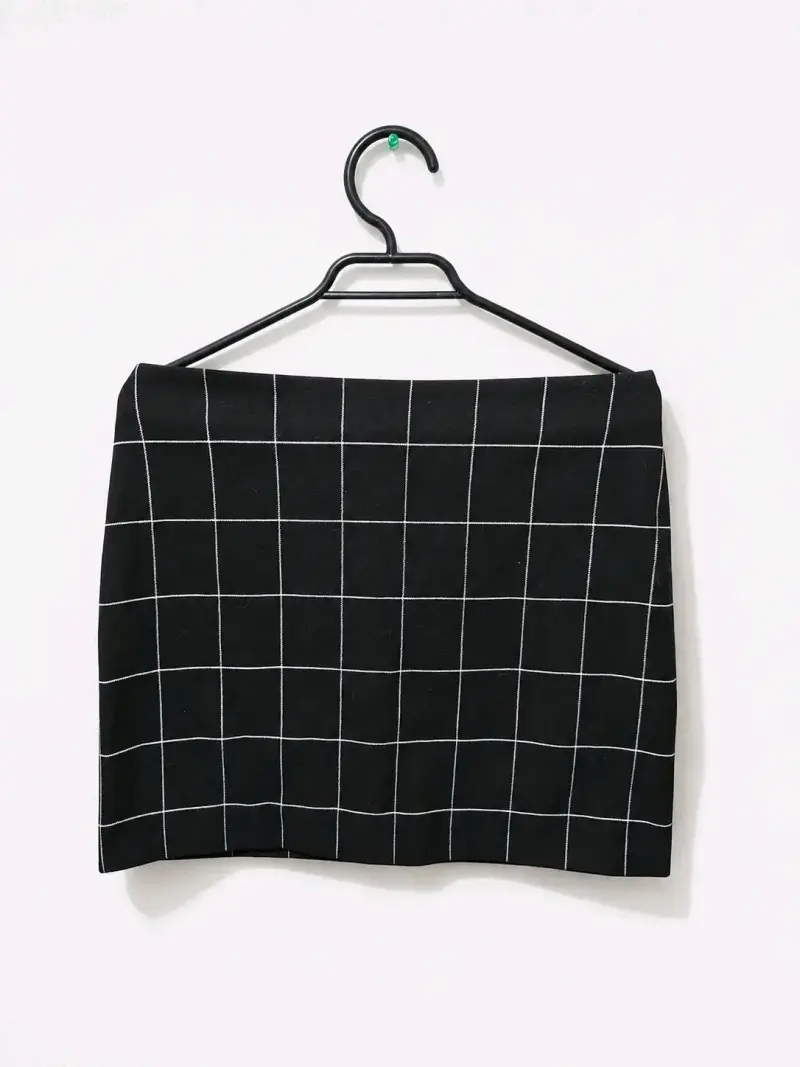 Falda cuadrillé negro H&M - 1