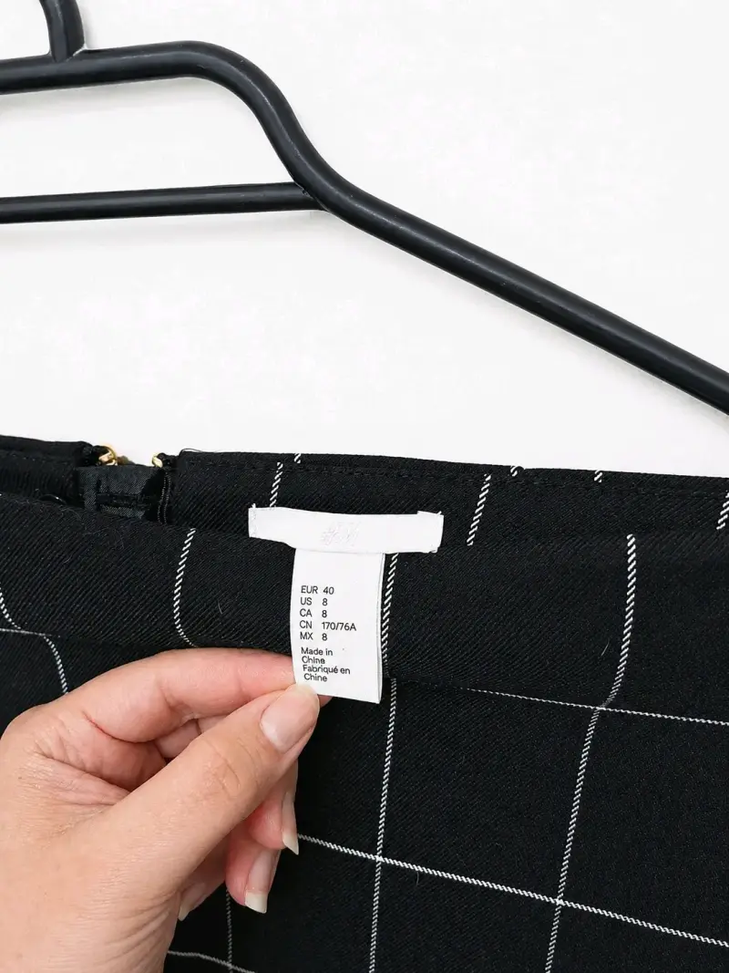 Falda cuadrillé negro H&M - 2