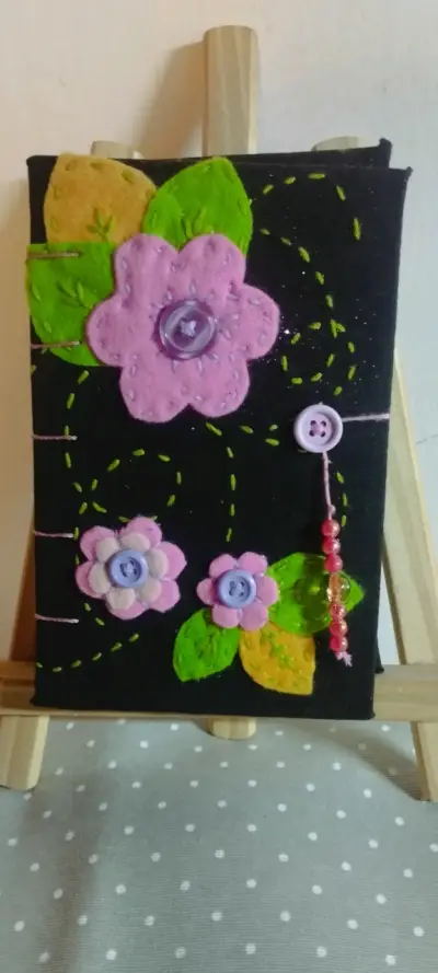 agendas artesanal con flores - miniatura 1