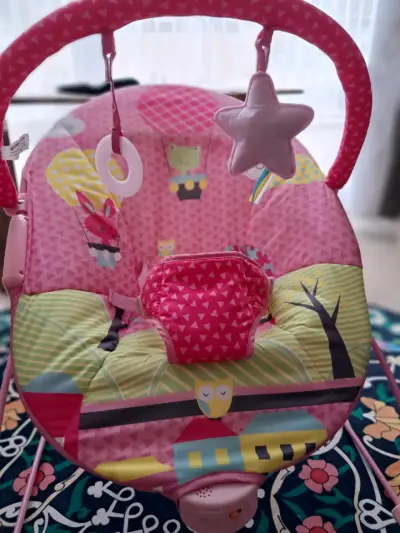 Silla mecedora bebé rosa - miniatura 2