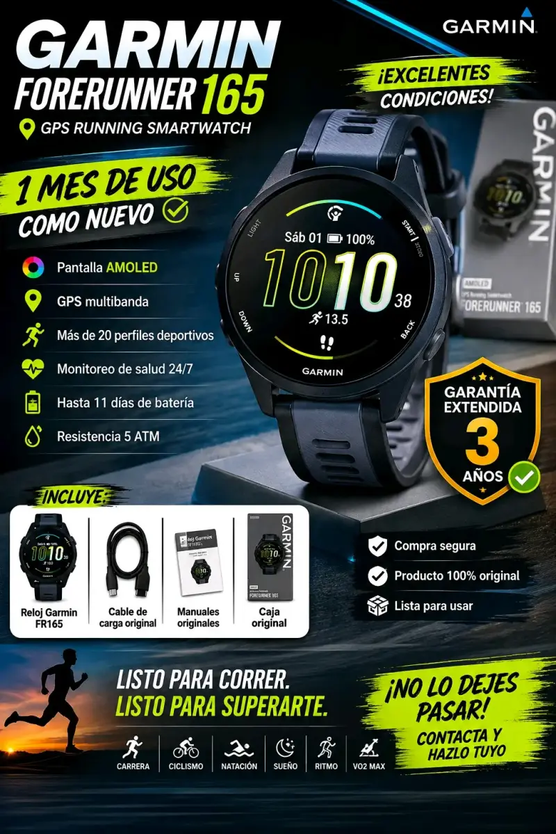 Garmin Forerunner 165 GPS Smartwatch - 1