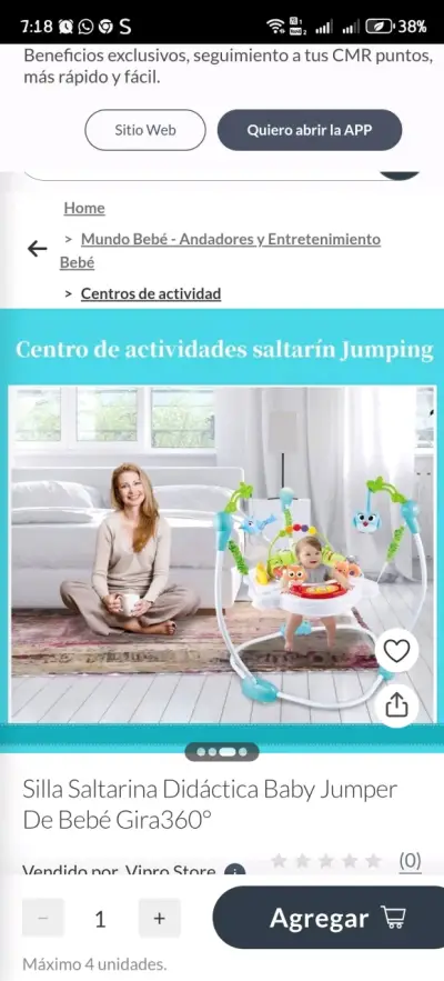 Juego centro de actividades saltarín Jumping - miniatura 1