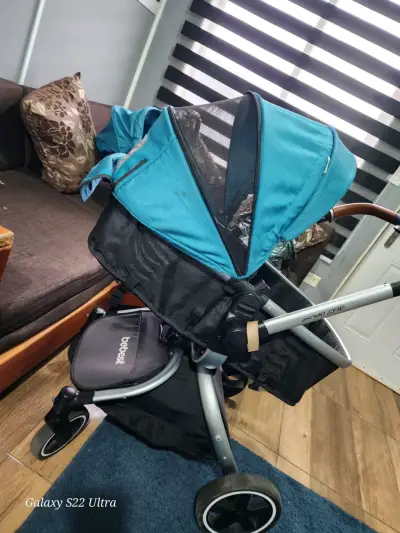 Coche de bebé azul y negro BEBESIT 360° - miniatura 1