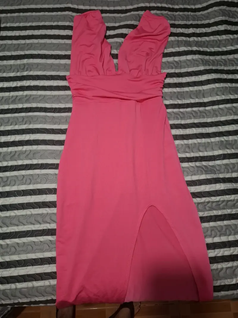 Vestido fucsia sin mangas - 2