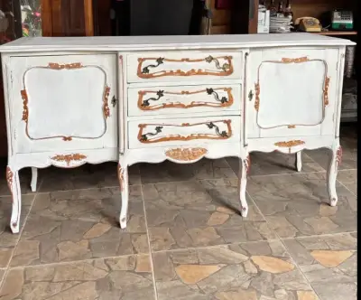 Aparador antiguo elegante blanco - miniatura 1