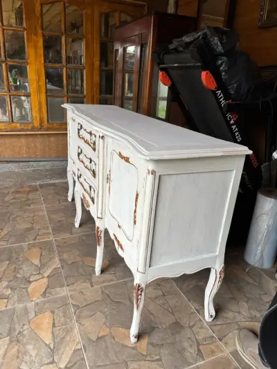 Aparador antiguo elegante blanco - miniatura 4