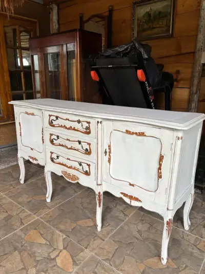 Aparador antiguo elegante blanco - miniatura 5