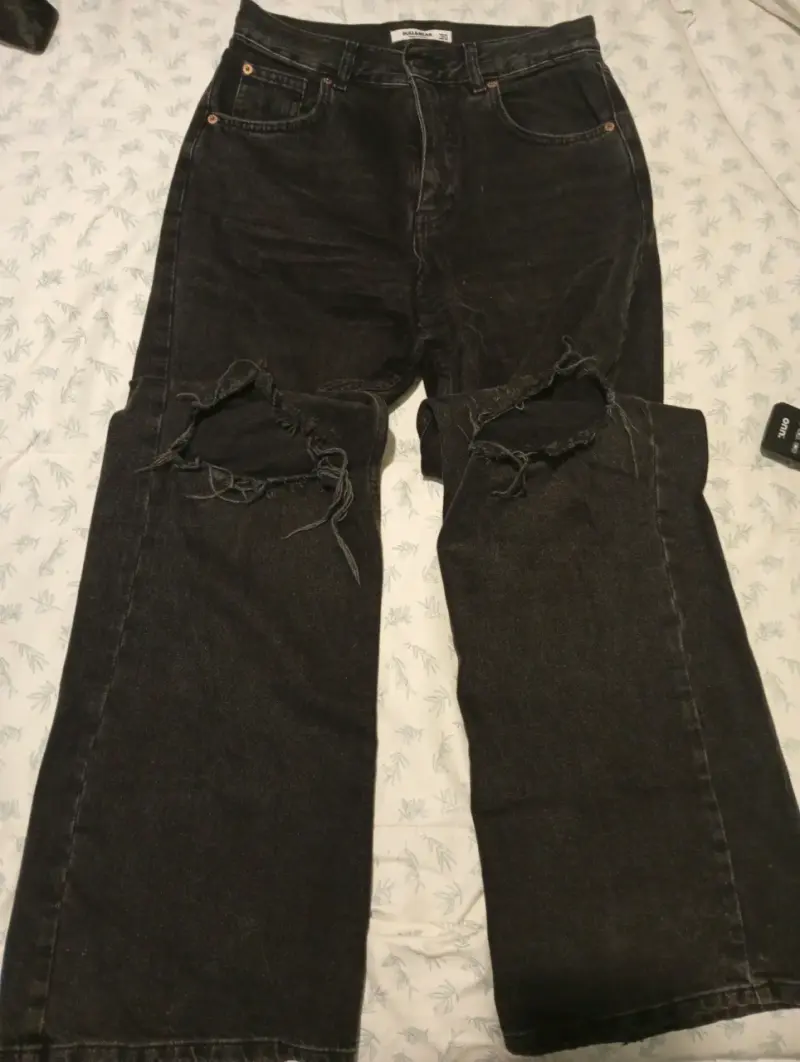 Jeans negros rotos unisex - 1