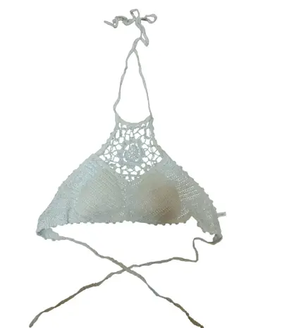 Top bikini tejido blanco - miniatura 1