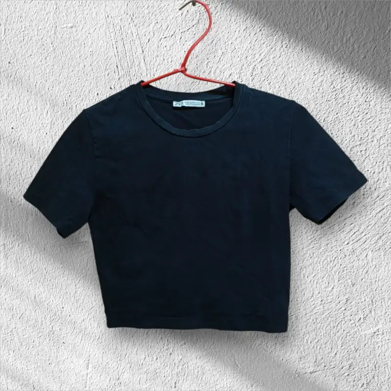 Polera negra básica Zara - 1