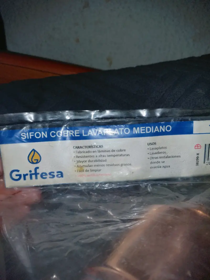 Sifón cobre lavaplatos mediano - 2