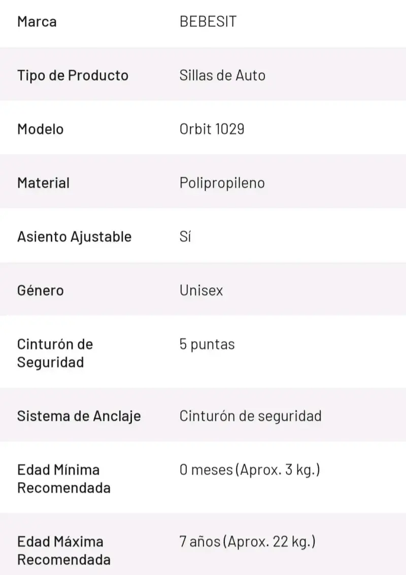 Silla de auto Bebesit rosa - 2