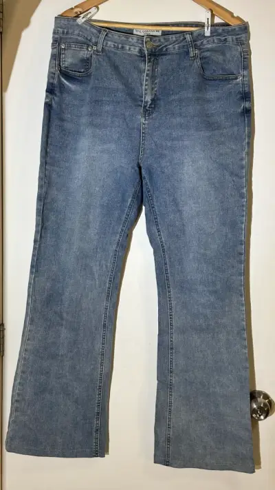 Jeans azul talle alto flare - miniatura 1