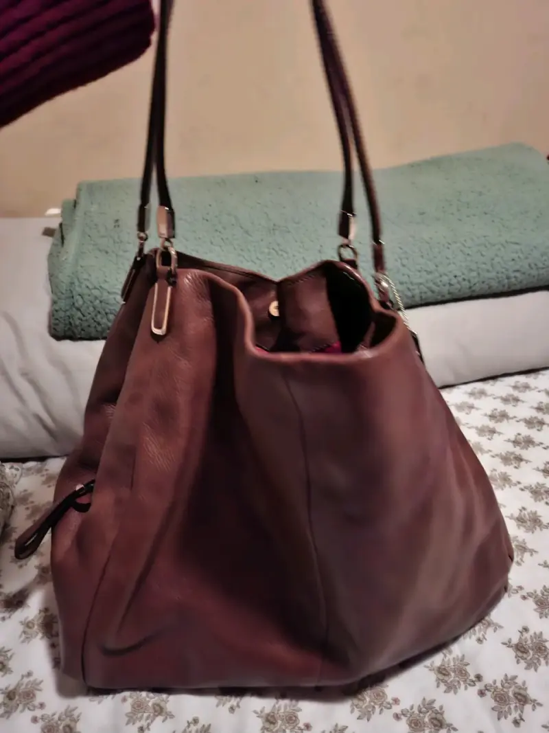 Bolso de mano marrón grande - 4