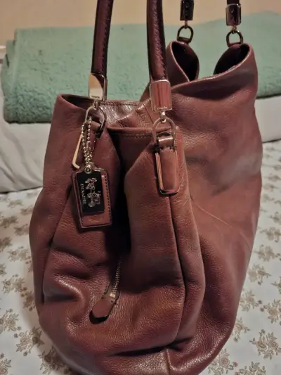 Bolso de mano marrón grande - miniatura 5