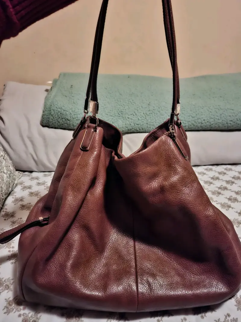Bolso de mano marrón grande - 6