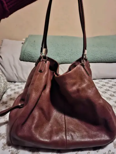 Bolso de mano marrón grande - miniatura 6