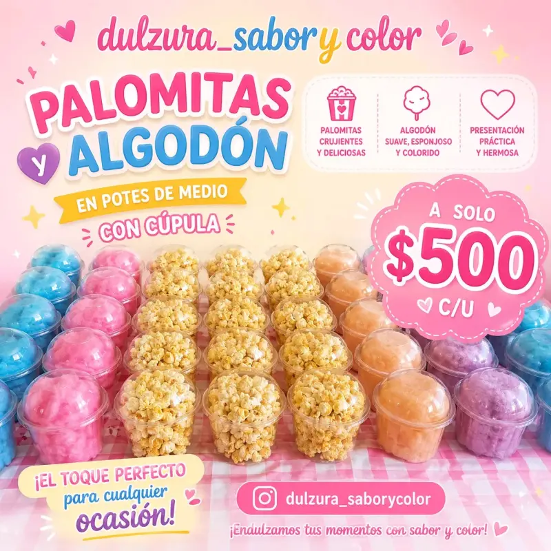 Palomitas y Algodón de Colores