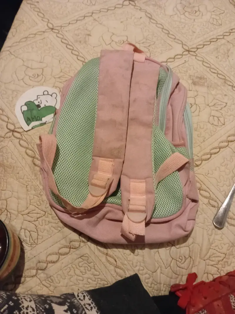 Mochila infantil rosa y verde - 2