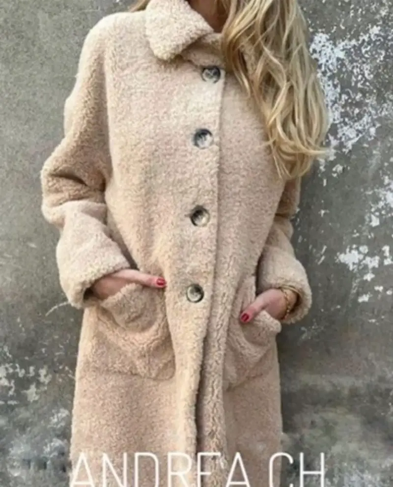 Abrigo de lana beige - 2
