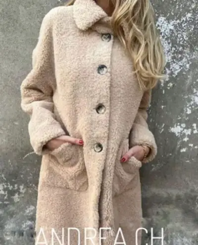 Abrigo de lana beige - miniatura 2