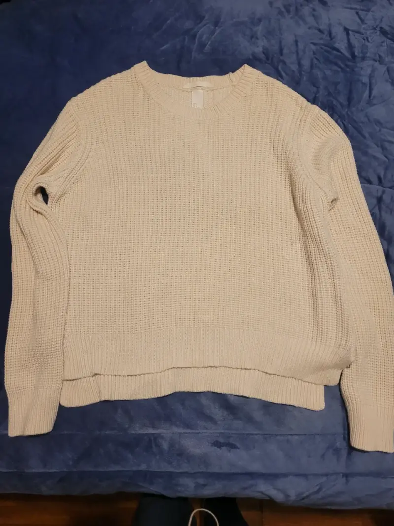Suéter beige de punto grueso
