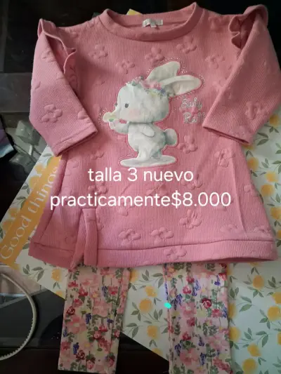 Jeans para niña con bordado floral - miniatura 6