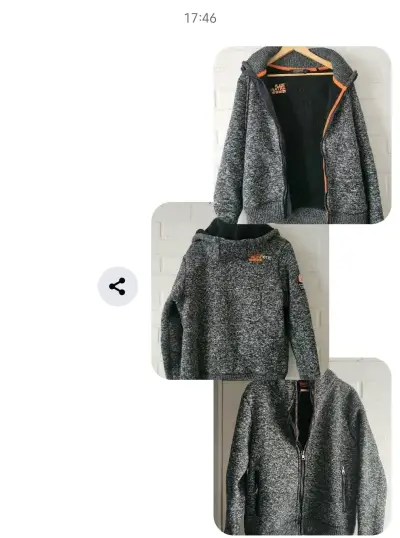 Cazadora gris con capucha - miniatura 1