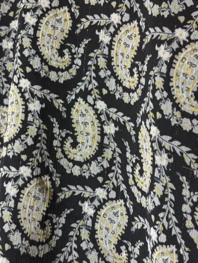 Blusa de encaje negra con estampado - miniatura 2