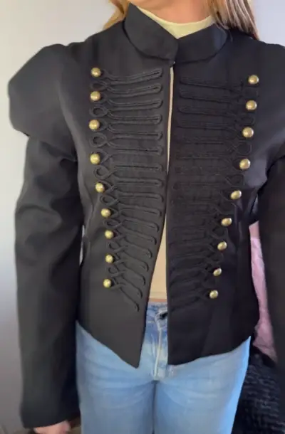 Chaqueta de estilo militar negra - miniatura 1