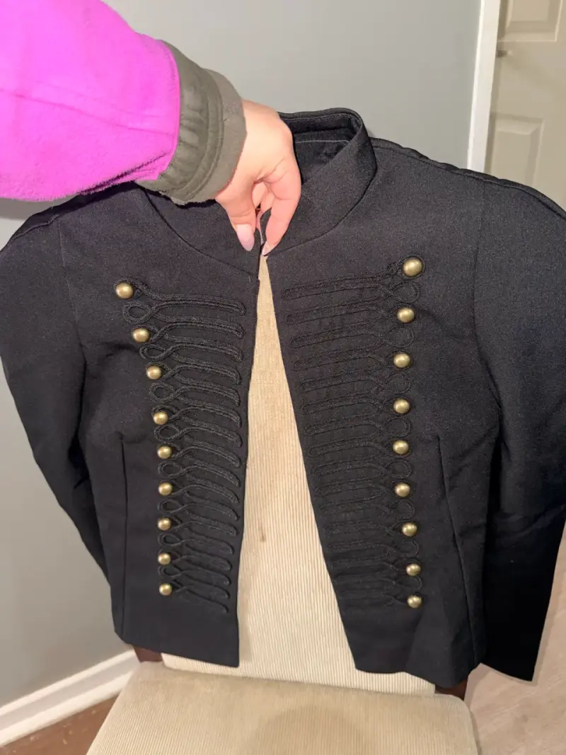 Chaqueta de estilo militar negra - 2